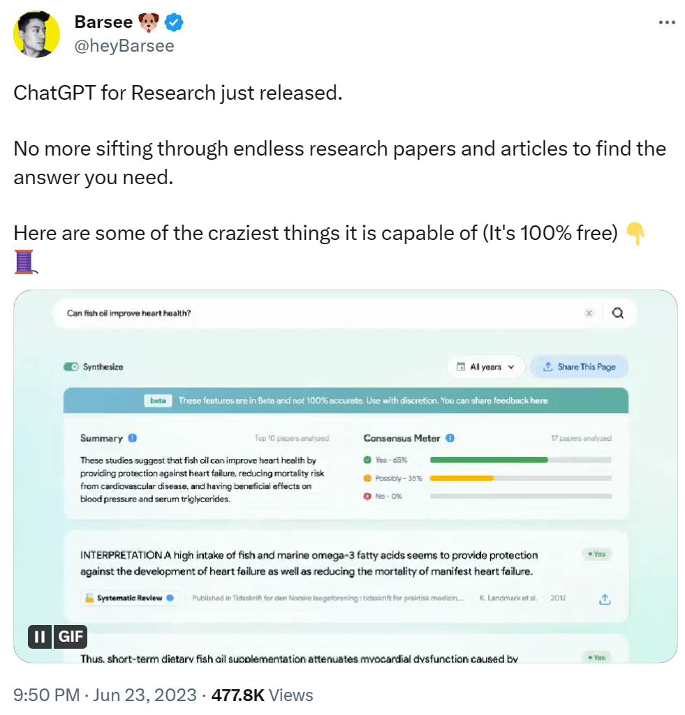 chatgpt論文文獻 專門做研究的ChatGPT平臺：你的答案完全來自論文，免費使用