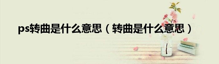 ps轉曲是什么意思（轉曲是什么意思）